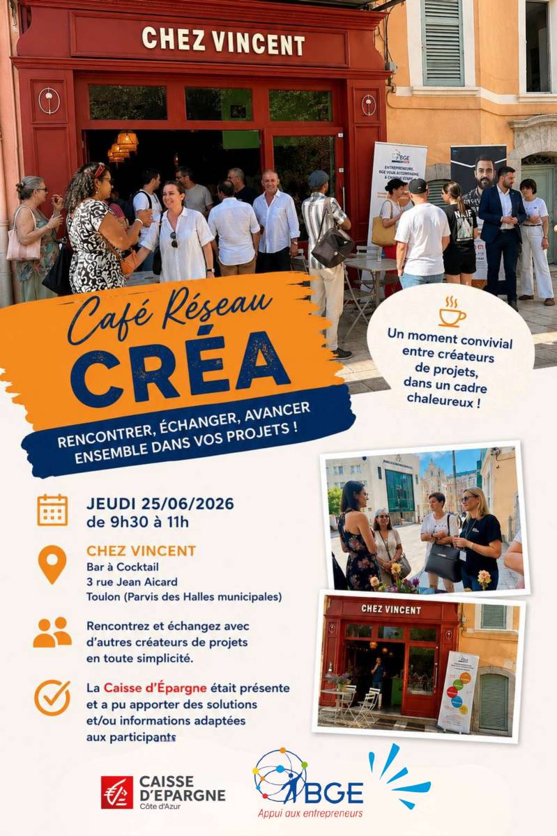Café Réseau Créa avec la participation de la Caisse d'Epargne - 25 Juin 2026